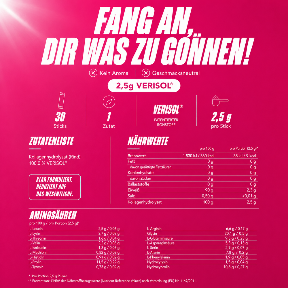 JUNGSAIN Kollagen Stick VERISOL® – Nahaufnahme des geöffneten Sticks mit Pulver